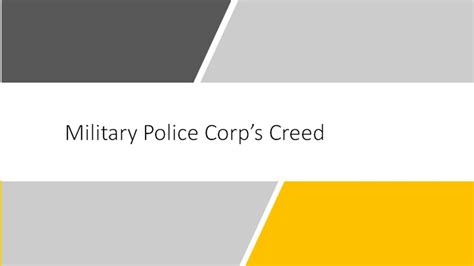 Military Police Corps Creed Youtube