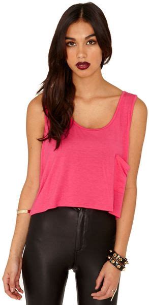 Missguided Ceryssa Loose Fit Crop Top In Hot Pink In Pink