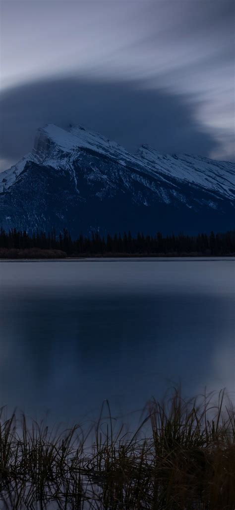 1125x2436 Vermillion Lakes Mount Rundle In Banff National Park Iphone