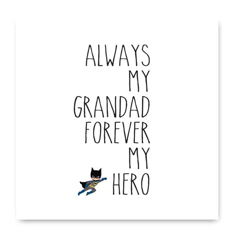 Always My Grandad Forever My Hero Card Fathers Day Card Etsy