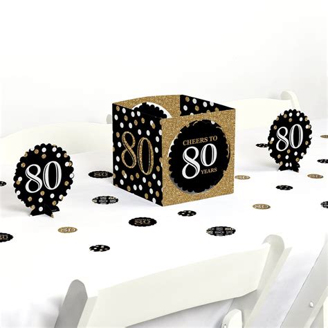 80th Birthday Party Centerpiece Table Decoration Kit Adult Etsy