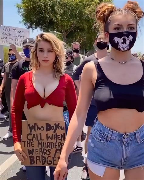 Caylee Cowan Cleavage And Protesting