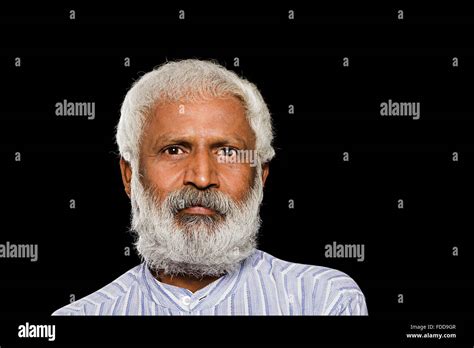 Indian Senior Adult Man Serious Pose Stock Photo Alamy