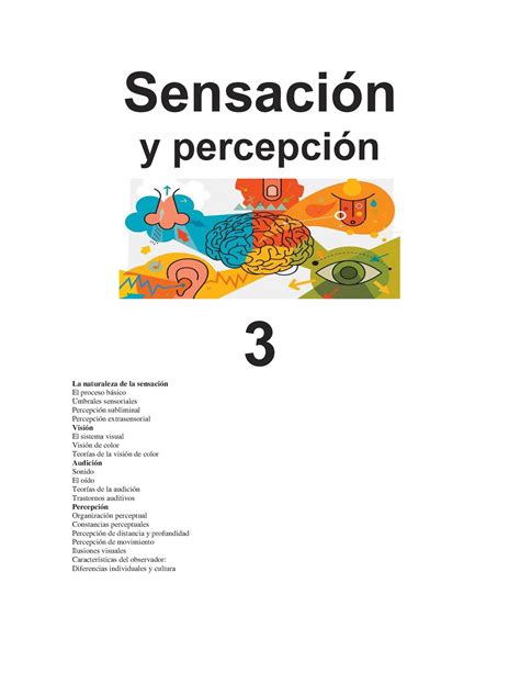Sensación Y Percepción Sensación Y Percepción 3 La Naturaleza De La