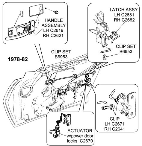 1978 82 Internal Door Components Diagram View Chicago Corvette Supply