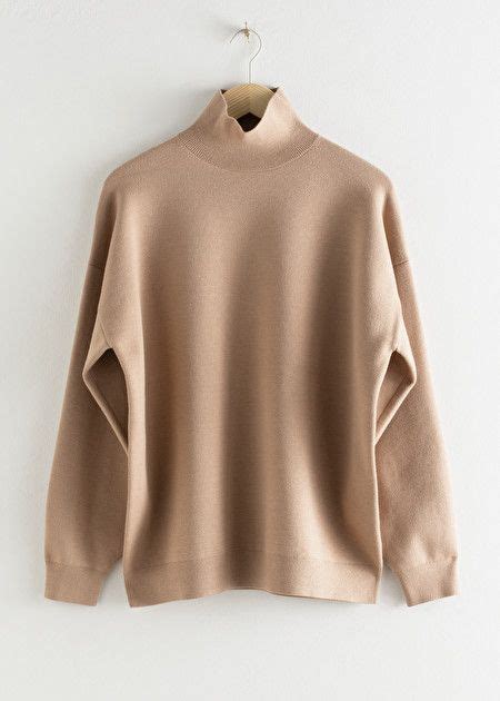 Oversized Micro Knit Turtleneck Beige Turtlenecks And Other Stories