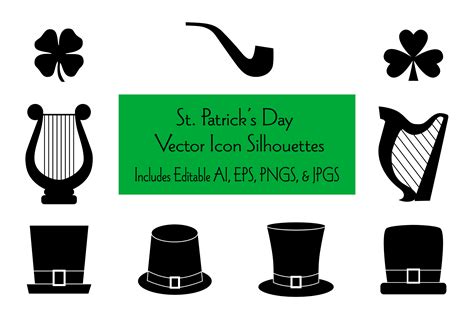 Saint Patricks Day Icon Silhouettes By Melissa Held Designs