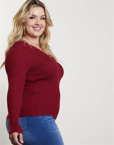 Plus Size You And V Sweater Stylish Plus Size Sweater Pullover 2020ave