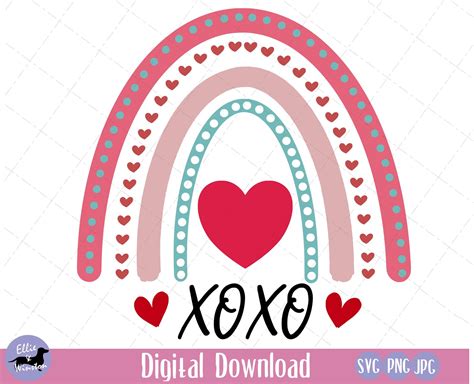 Valentines Rainbow Svg Valentines Svg New Valentines Etsy