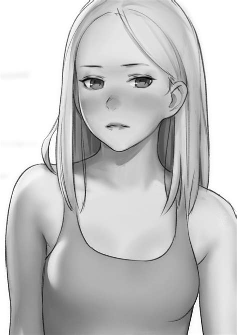 Safebooru Girl Bare Shoulders Blush Closed Mouth Commentary English Commentary Forehead