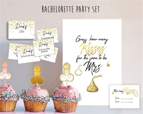 Bachelorette Party Set Hens Party Games Penis Cupcake Etsy