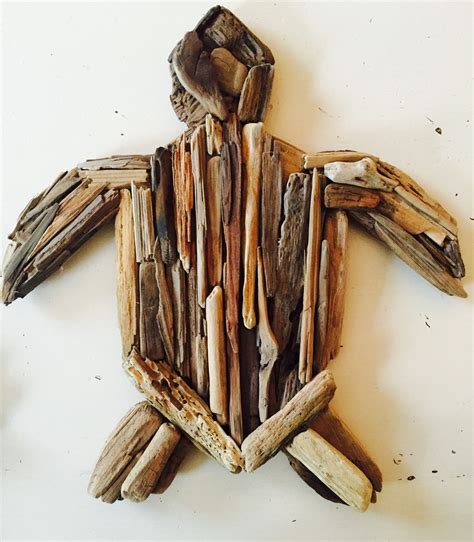 Driftwood Sea Turtle Made To Order Upcycled Beach Decor Etsy