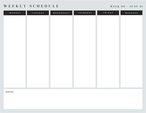 Simple Week Schedule Template Picmonkey Templates