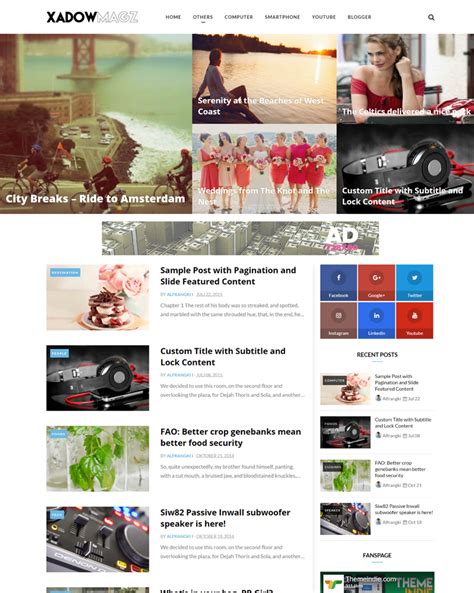 Xadowmagz Fully Responsive And Mobile Friendly Blogger Template