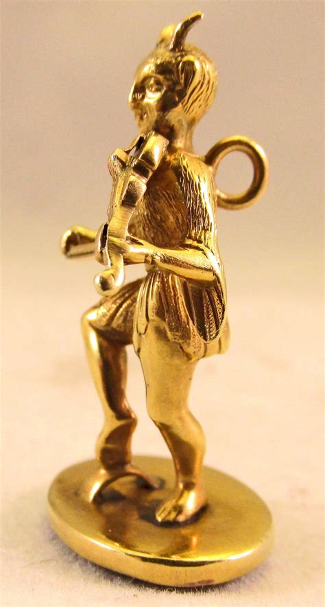 Antique Devil Playing Violin Gold Fob For Sale At 1stdibs