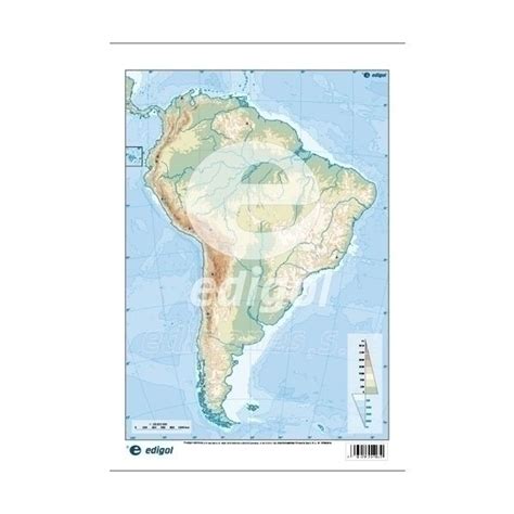 Mapa Mudo Edigol Color Fisico America Del Sur