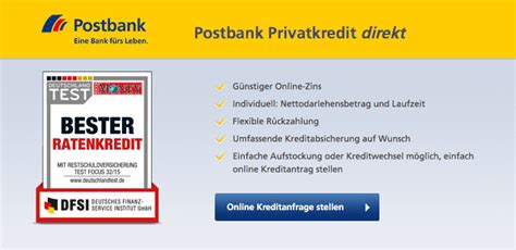 Bei diesen kreditinstituten können sich alle deutschen kunden bewerben. Postbank Privatkredit » Test Postbank » 2020 ...