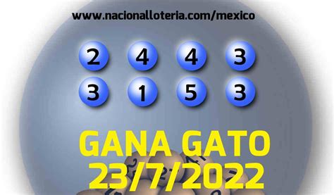 Resultados Gana Gato 2413 Del Sábado 23 De Julio De 2022 Resultados Lotería Pronósticos