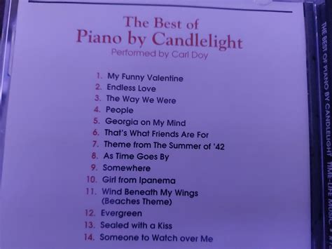 Carl Doy The Best Of Piano By Candlelight Cd Mint Condition