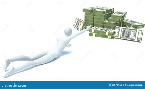 3d Man Crawls To Money Stock Illustration Illustration Of Finance