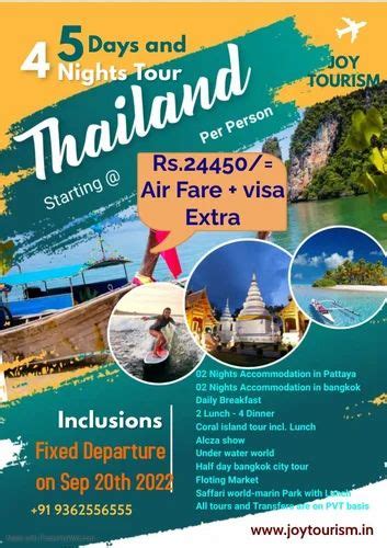 Tour Packages For Thailand At Rs 24450pack In Coimbatore Id 26324763191