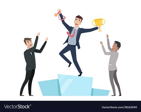 Business Winner Man Win Competition Manager Vector Image