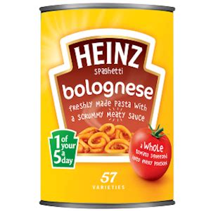 菱 Calories in Heinz Spaghetti Bolognese