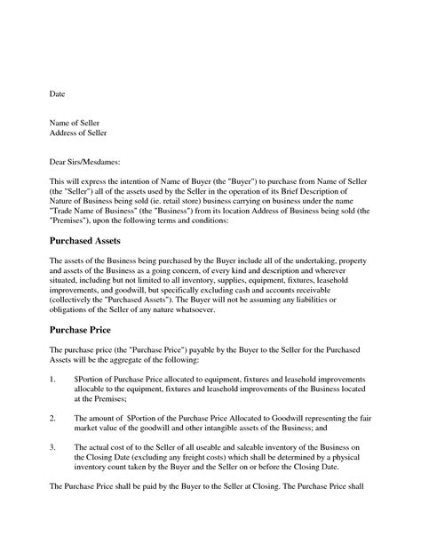 Letter Of Intent To Purchase Free Printable Documents Vrogue