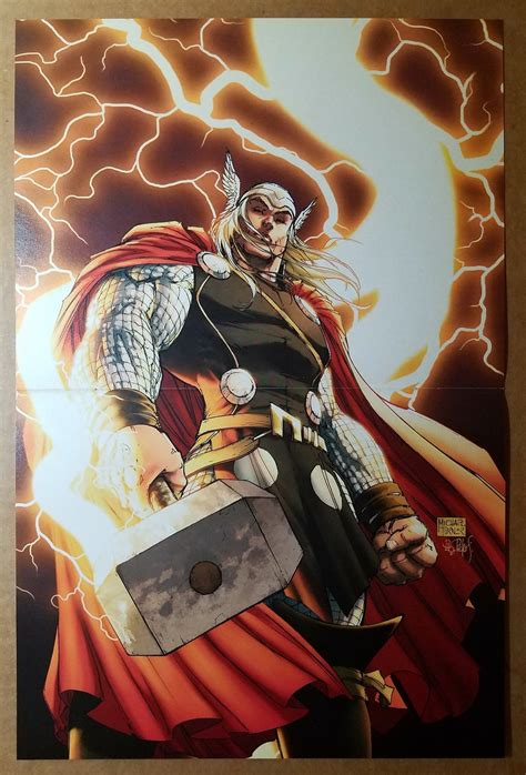 Avengers Thor Hammer 1 Marvel Comics Poster By Michael Turner