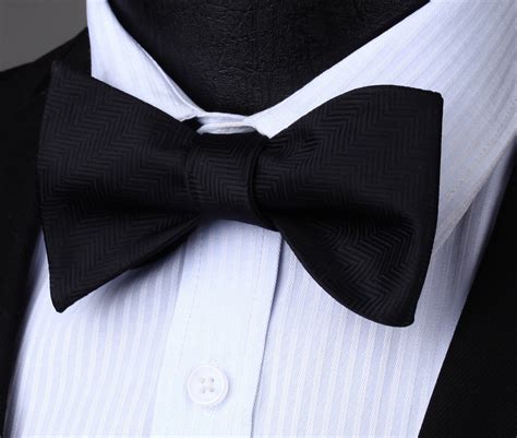 Bs704l Black Houndstooth Bowtie Men Cotton Party Classic Wedding Self