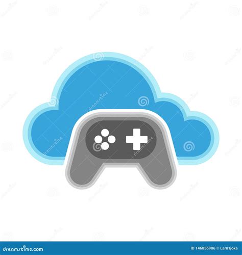 Cloud Computing Icon With A Gamepad Symbol Stock Vector Illustration