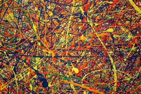 Abstract Jackson Pollock Painting Original Art Titled Vivid Anomaly