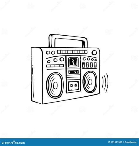 80s Boombox Vector