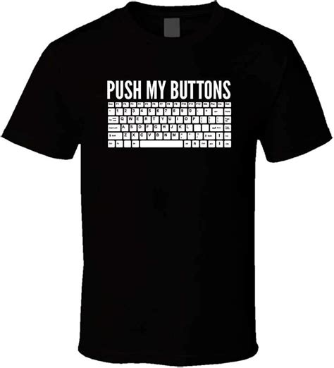 Announce Graphic Push My Buttons Keyboard Logo Shirt Black White Tshirt