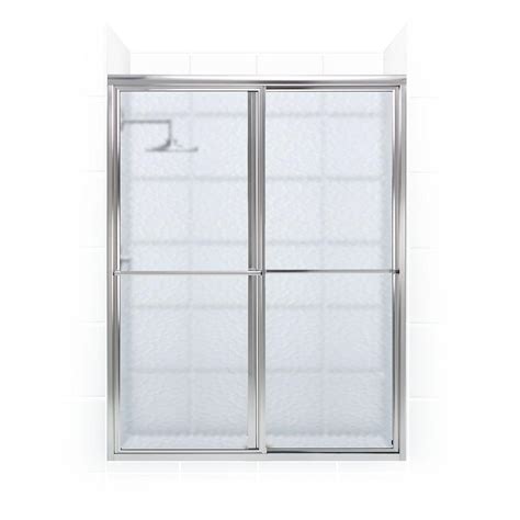 coastal shower doors newport series 50 in x 70 in framed sliding shower door with towel bar in