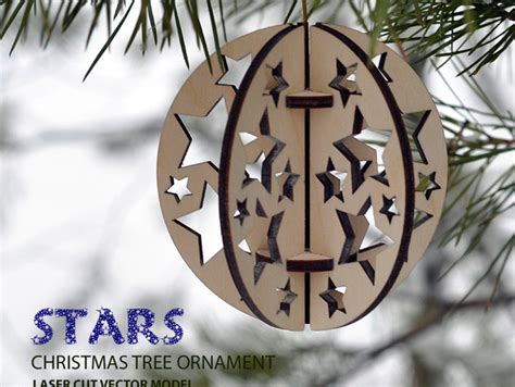 Stars Christmas Tree Ball Ornament Dxf File Free Download
