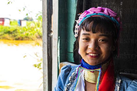 Long Necked Woman From Padaung Tribe Inle Lake Shan State Myanmar