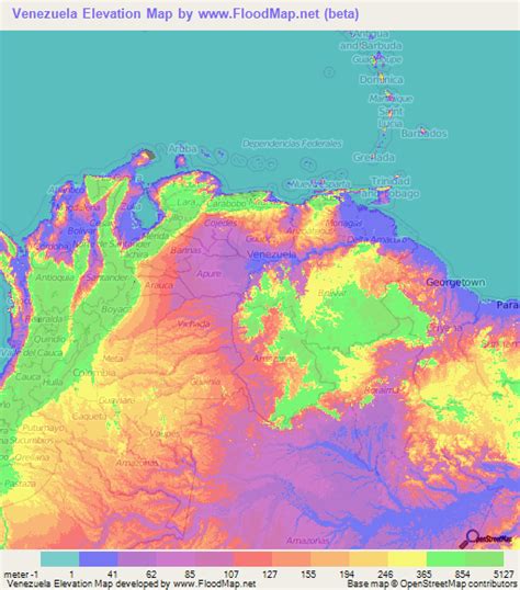 Venezuela Elevation And Elevation Maps Of Cities Topographic Map Contour
