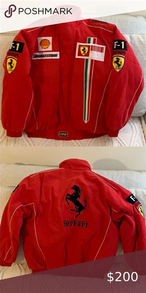 Official Ferrari Racing Jacket Sporty Racing Jacket Ferrari Jackets