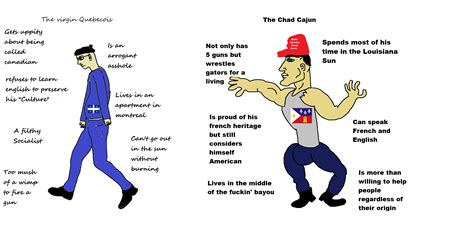 The Virgin French Canadian Vs The Chad Louisianan Rmurica