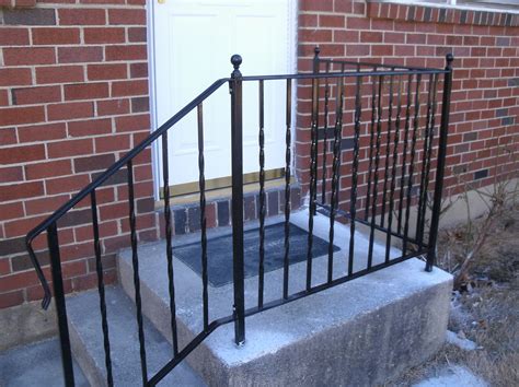 Deck railings with materials purchased locally the. Staircase Simple Black Exterior, Staircase Simple Black Exterior Wrought Iron Stair Railing With ...