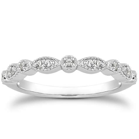 fancy pave diamond milgrain wedding ring band in 14k white gold richard cannon jewelry