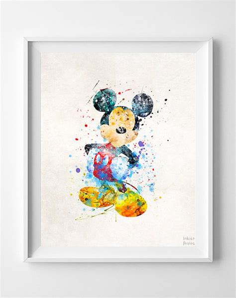 Mickey Mouse Print Mickey Watercolor Art Type 2 By Inkistprints Mickey