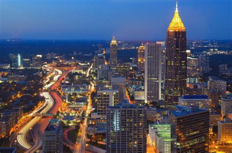 Atlanta Georgia Skyline At Night Hd Free Best Hd Wallpapers