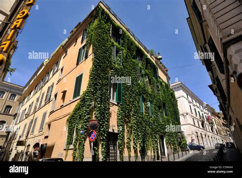 Italy Rome Monti Neighborhood Via Del Boschetto Street Stock Photo