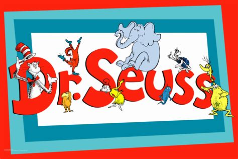 Download Dr Seuss Logo With A Cat In The Hat Wallpaper