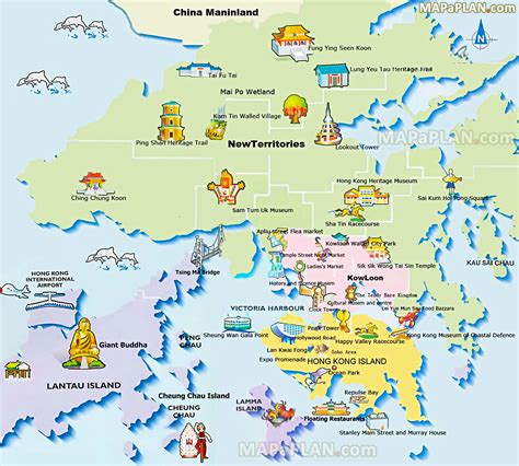 Hong Kong top tourist attractions map - Free travel guide with must-see