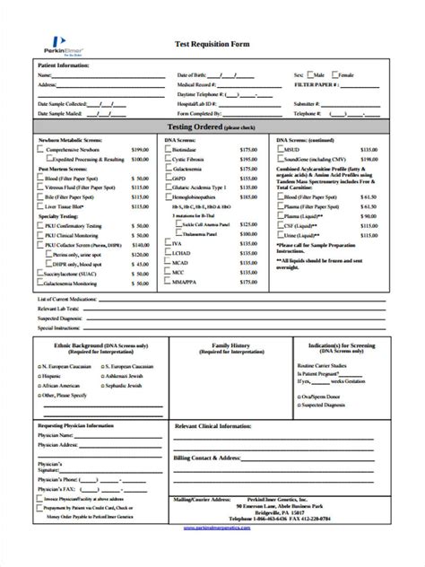 Printable Lab Requisition Form Template Printable Form Templates And