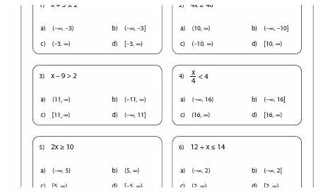 math worksheet inequalities 7th grade