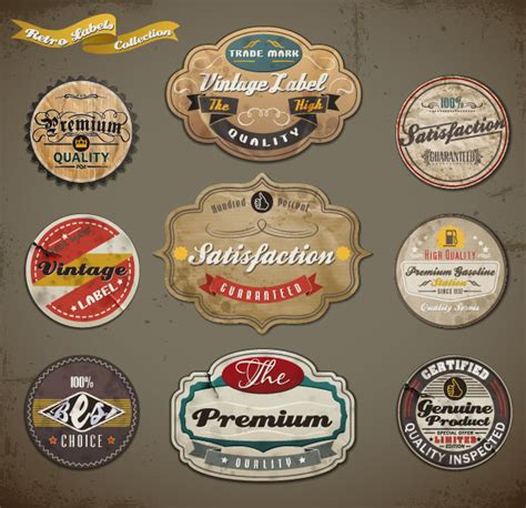 Vintage Ribbons Labels And Stickers Vector Free Vector In Adobe